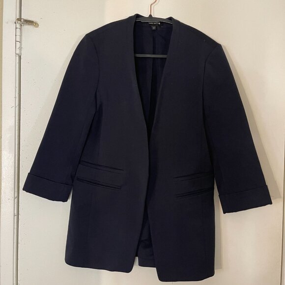 Express Navy Three-Quarter Sleeve Petite Blazer - Picture 1 of 11